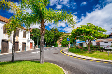 Fototapeta na wymiar Beautiful and colorful street of Madeira Island, Portugal