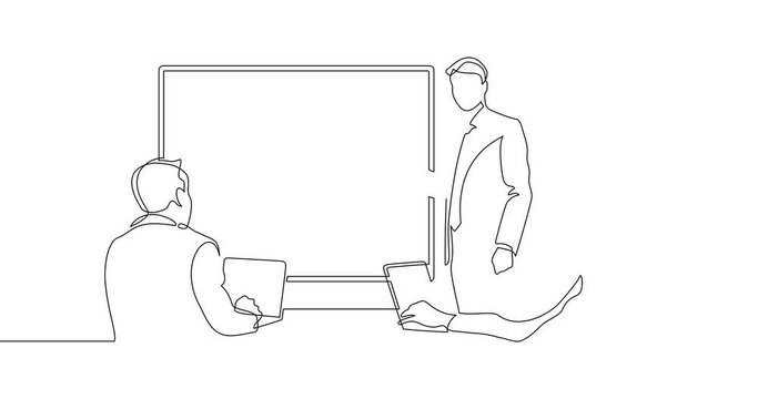 Animation of an image drawn with a continuous line. Business brief, presentation or training.