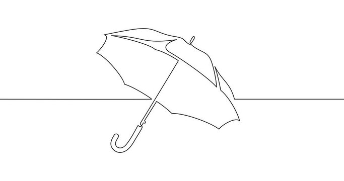 Animation of an image drawn with a continuous line. Umbrella.