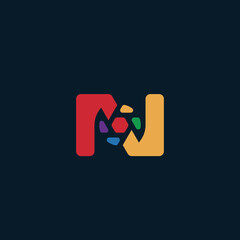 The letter N logo and camera lens, in a colorful scheme,