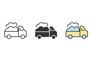 pickup truck icons  symbol vector elements for infographic web