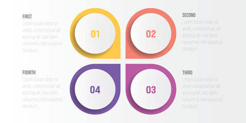 4 steps process modern infographic diagram