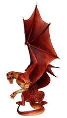 3D Rendering Fairy Tale Dragon on White