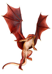Fototapeta premium 3D Rendering Fairy Tale Dragon on White