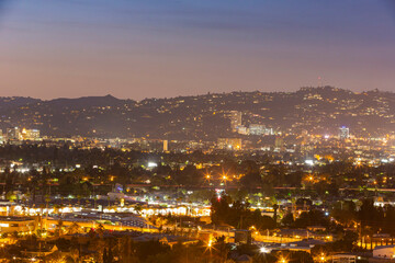 Obraz premium High angle view of the Los Angeles downtown
