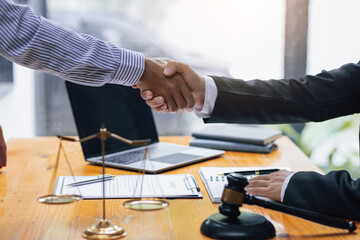 Handshake, Legal contract agreement with a lawyer.