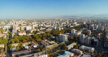 Obraz premium Panoramic aerial view of Bishkek city Kyrgyzstan