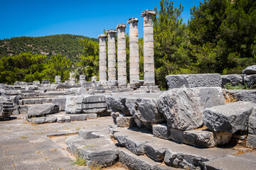 Ruins of ancient city of Priene, Turkey - 533432061