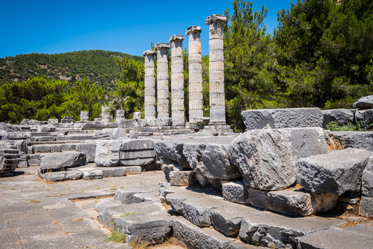Ruins of ancient city of Priene, Turkey