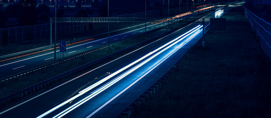 lights of cars with night. long exposure