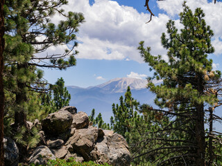 Sunny view of the landscape in Big bear lake area