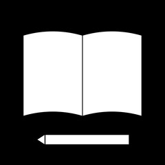 ノートとペン。勉強、会議、ビジネスアイコン。