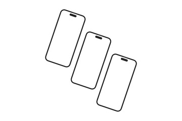 Realistic blank phone illustration. UI UX app presentation. 3D Render.