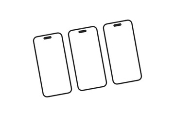 Realistic blank phone illustration. UI UX app presentation. 3D Render.