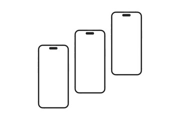 Realistic blank phone illustration. UI UX app presentation. 3D Render.