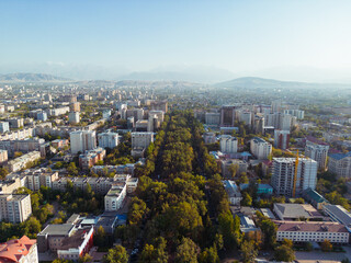 Obraz premium Aerial view of Bishkek city Kyrgyzstan