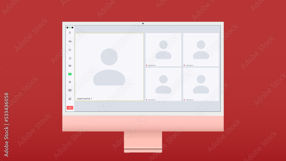 Aufkleber video conference window. isolated vector illustration. call symbol. vector template. computer interf