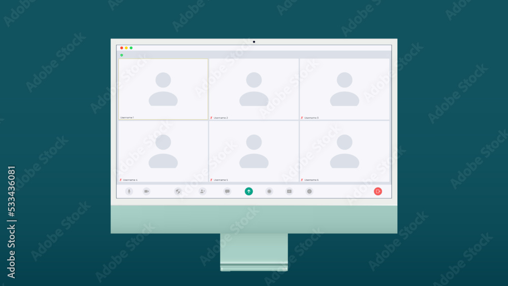 Poster video conference window. isolated vector illustration. call symbol. vector template. computer interf