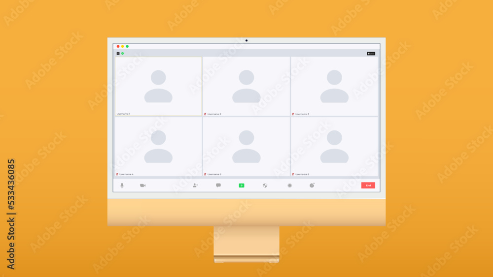Poster video conference window. isolated vector illustration. call symbol. vector template. computer interf
