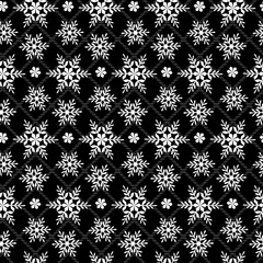 Snowflakes on black cell background