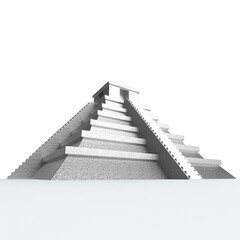 Fototapeta premium Precious golden metal Mexican Mayan Aztec Pyramid, high quality 3d render isolated on transparent.