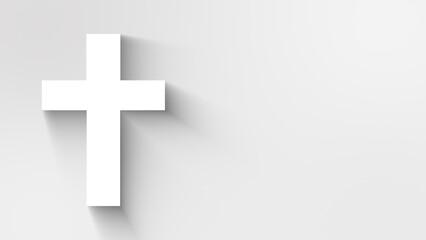 Cross Symbol clean white mood symbolizes Innocence Faith and Christianity