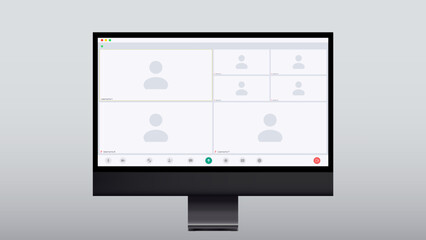 Video conferencing user interface. Video conference icon. Digital communication. Online chat for business seminars. Video conferencing user interface, great design for any purpose. Vector illustration