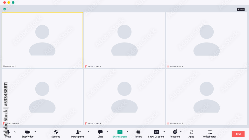 Poster template video conference user interface, video conference calls window overlay.nine users. vector i