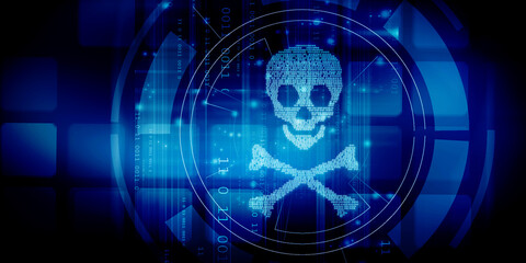 2d illustration Jolly Roger skull
