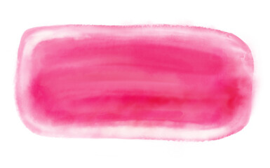 Abstract pink watercolor splash on white background. Pastel color for banner, decoration, brush stroke.