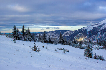 Fototapeta na wymiar Winter landscape - Rax Mountain in the Austrian Alps, Lower Austria