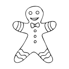 Gingerbread man. Christmas decor. Contour work. For your decor
