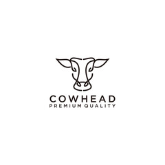 Cow Head logo desing icon vector