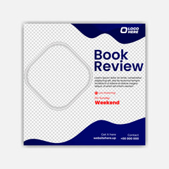 World book day Book Review Events Social Media Post Template
