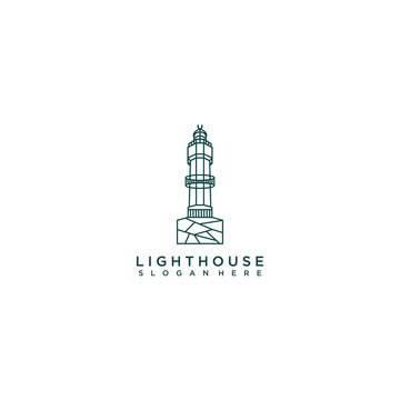 Light House logo deing icon vector