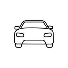 Plakat Car front line icon. Simple outline style sign symbol. Auto, view, sport, race, transport concept. Vector illustration isolated on white background. Editable stroke.