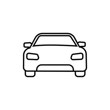 Car front line icon. Simple outline style sign symbol. Auto, view, sport, race, transport concept. Vector illustration isolated on white background. Editable stroke.