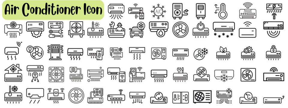 set of air conditioning icons
