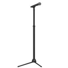 3D rendering illustration of a microphone on stand