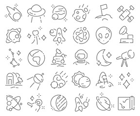 Cosmos line icons collection. Thin outline icons pack. Vector illustration eps10