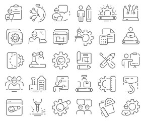 Engineering line icons collection. Thin outline icons pack. Vector illustration eps10