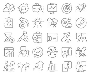 Business strategy line icons collection. Thin outline icons pack. Vector illustration eps10