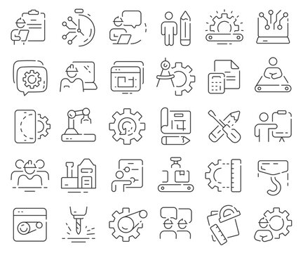 Engineering line icons collection. Thin outline icons pack. Vector illustration eps10