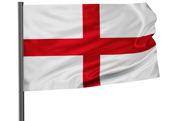 Fototapeta premium England national flag, waved on wind, PNG with transparency