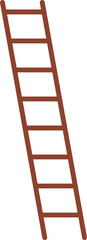 Wooden manual ladder flat illustration