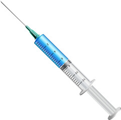 3D realistic injection vaccine syringe needle