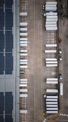 Aerial view of a logistics and transport yard