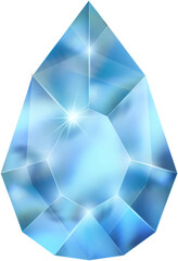 Fantasy crystal jewelry gems, polygon shape stone for game asset.