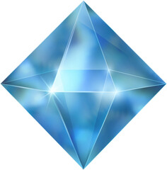 Fantasy crystal jewelry gems, polygon shape stone for game asset.