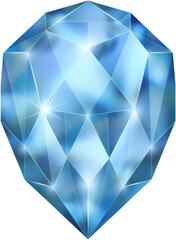 Fantasy crystal jewelry gems, polygon shape stone for game asset.